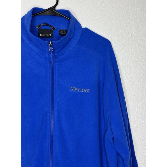 Marmot ESS Tech Light Fleece Jacket Blue XL Hiking Jogging Camping Running EUC - Picture 3 of 15